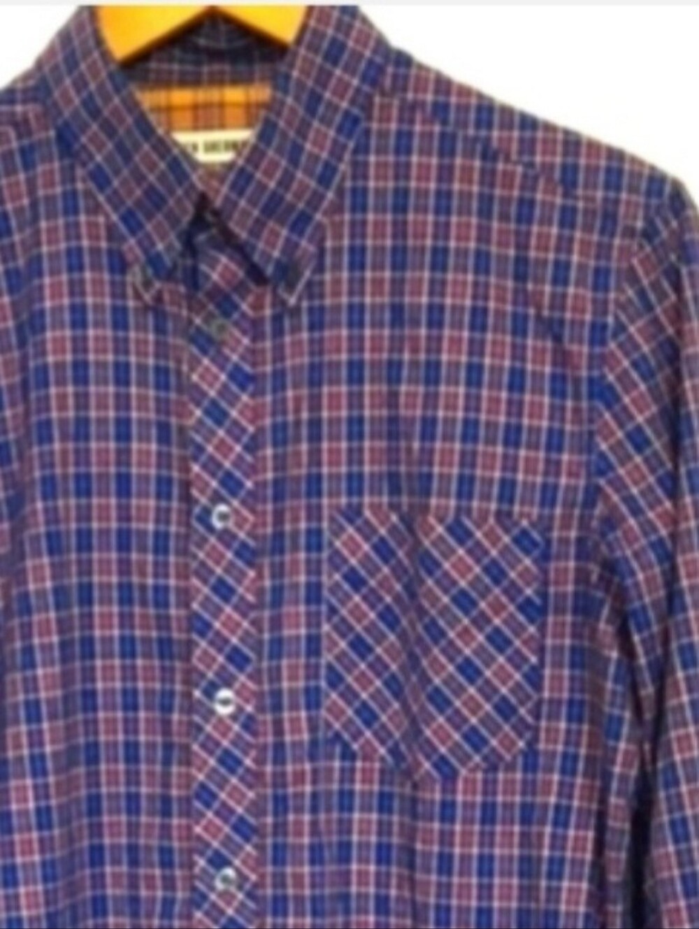 Ben Sherman Long Sleeve Button Down Shirt Blue Multi Plaid Mens Medium